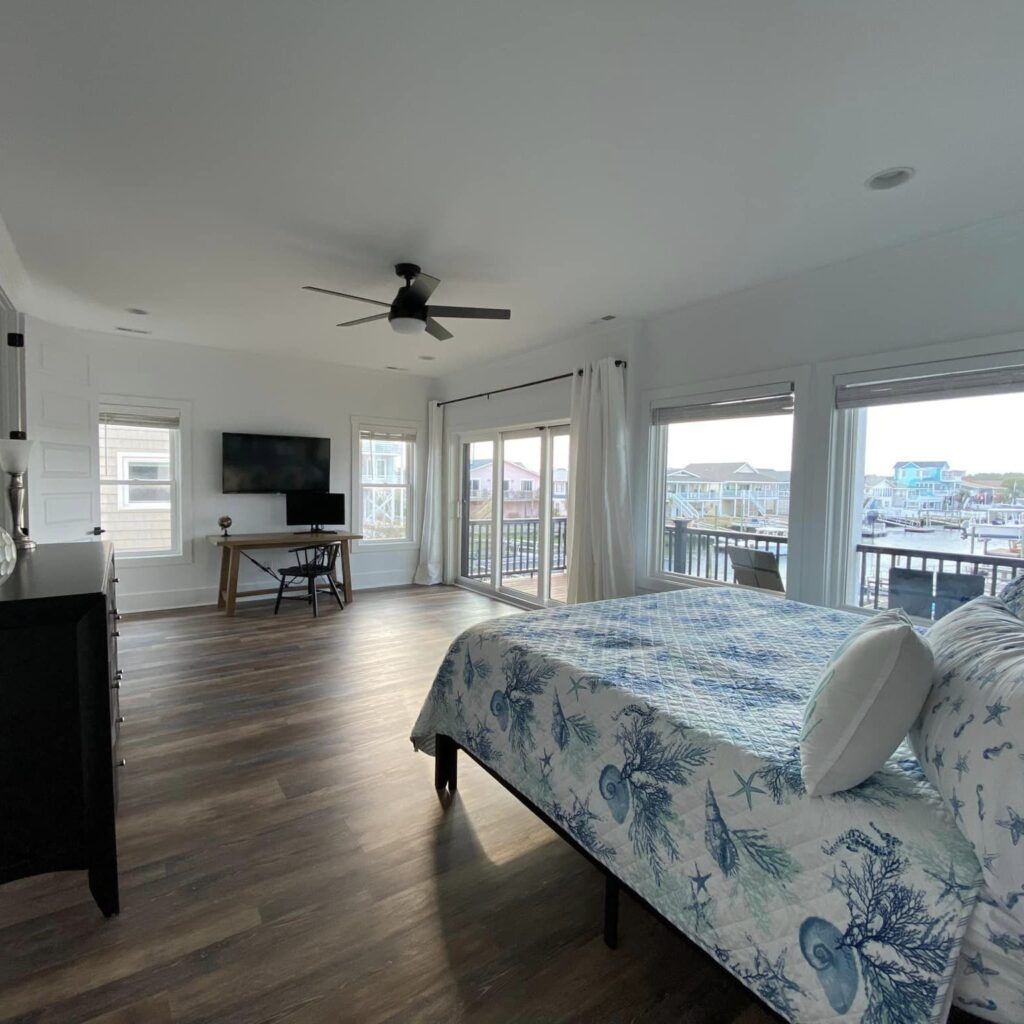 Modern Bedroom With Balcony And Tv