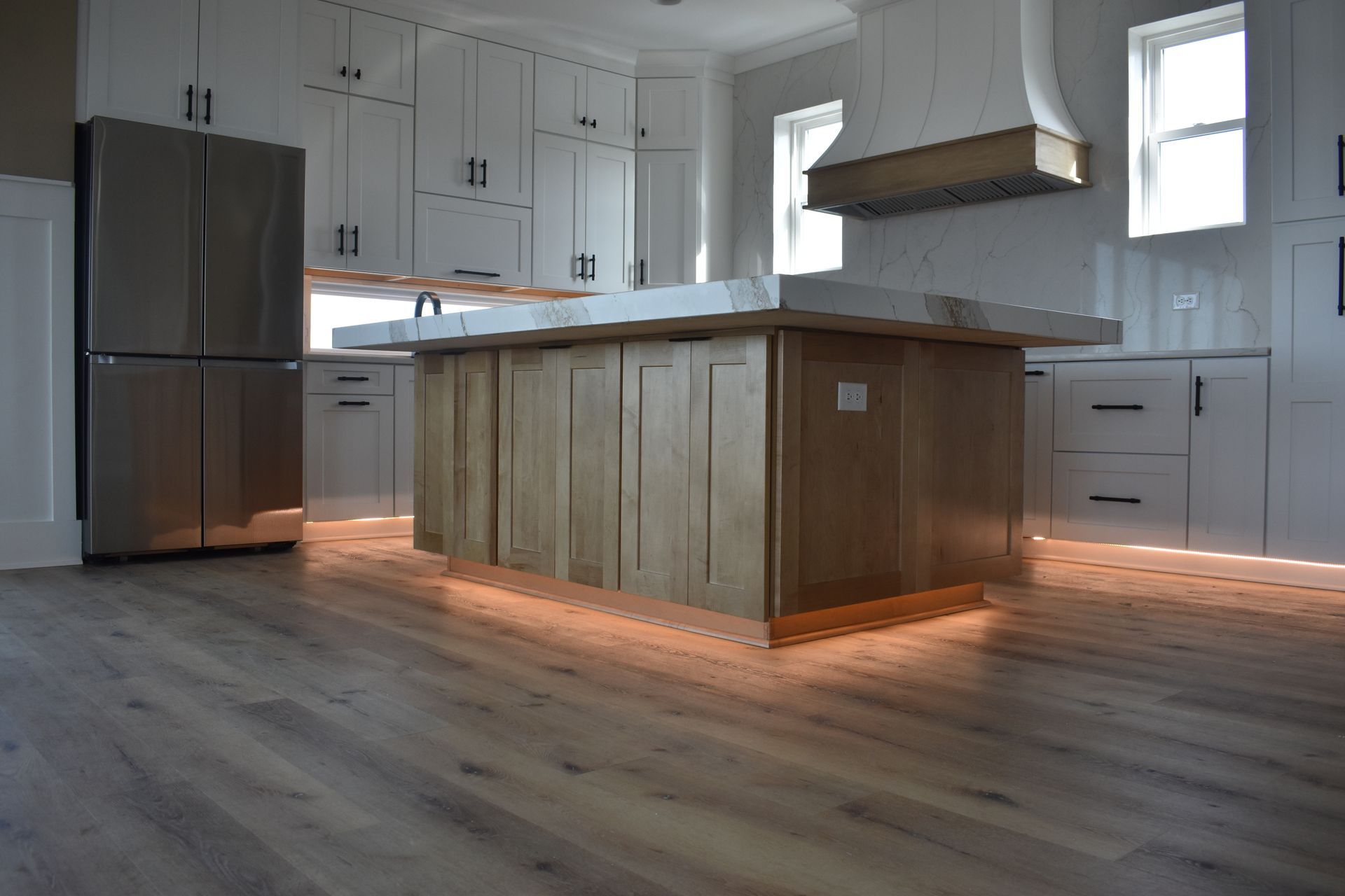 Modern Kitchen With Illuminated Island
