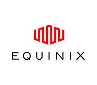 The equinox logo is red and black and looks like a hexagon.