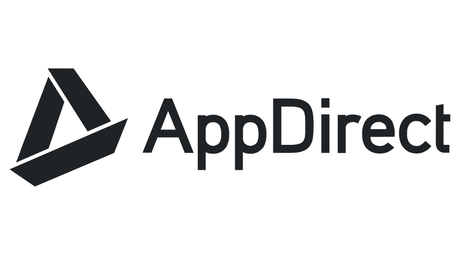 The app direct logo is a black and white logo on a white background.