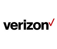 The verizon logo is black and red on a white background.