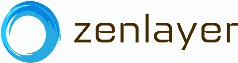 A logo for zenlayer with a blue circle in the middle.