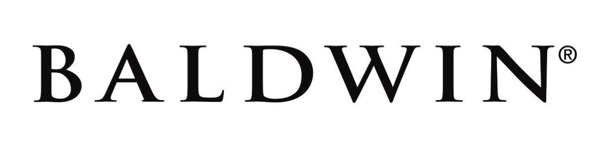 The baldwin logo is black and white on a white background.