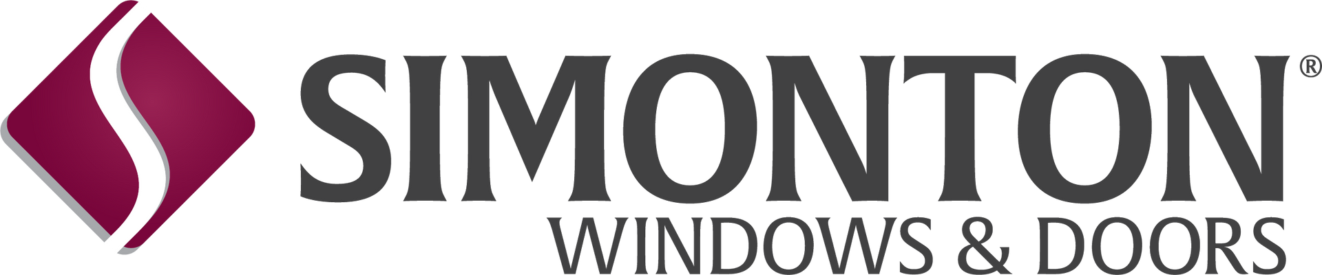 A logo for simonton windows and doors with a diamond in the middle.