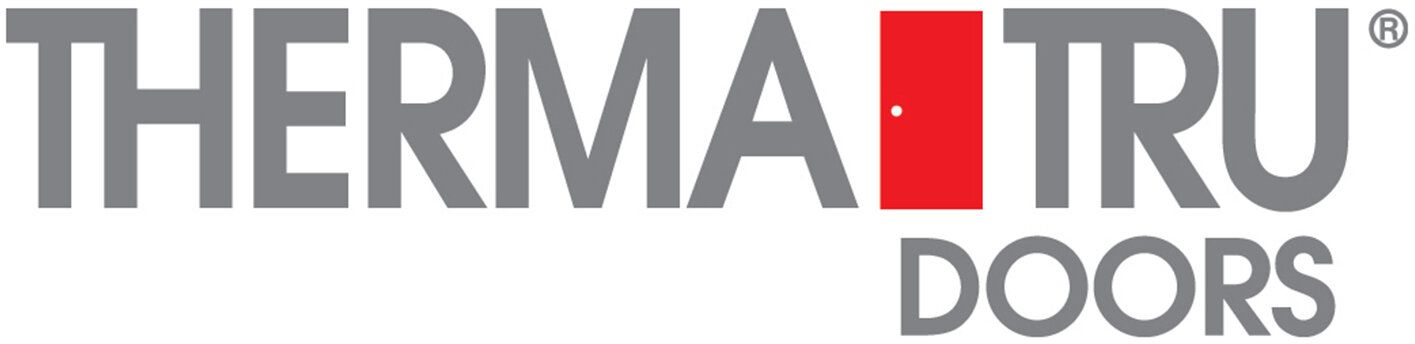 The logo for therma tru doors is on a white background.