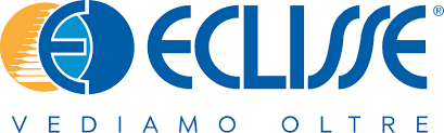 A blue and orange logo for eclipse vediamo oltre