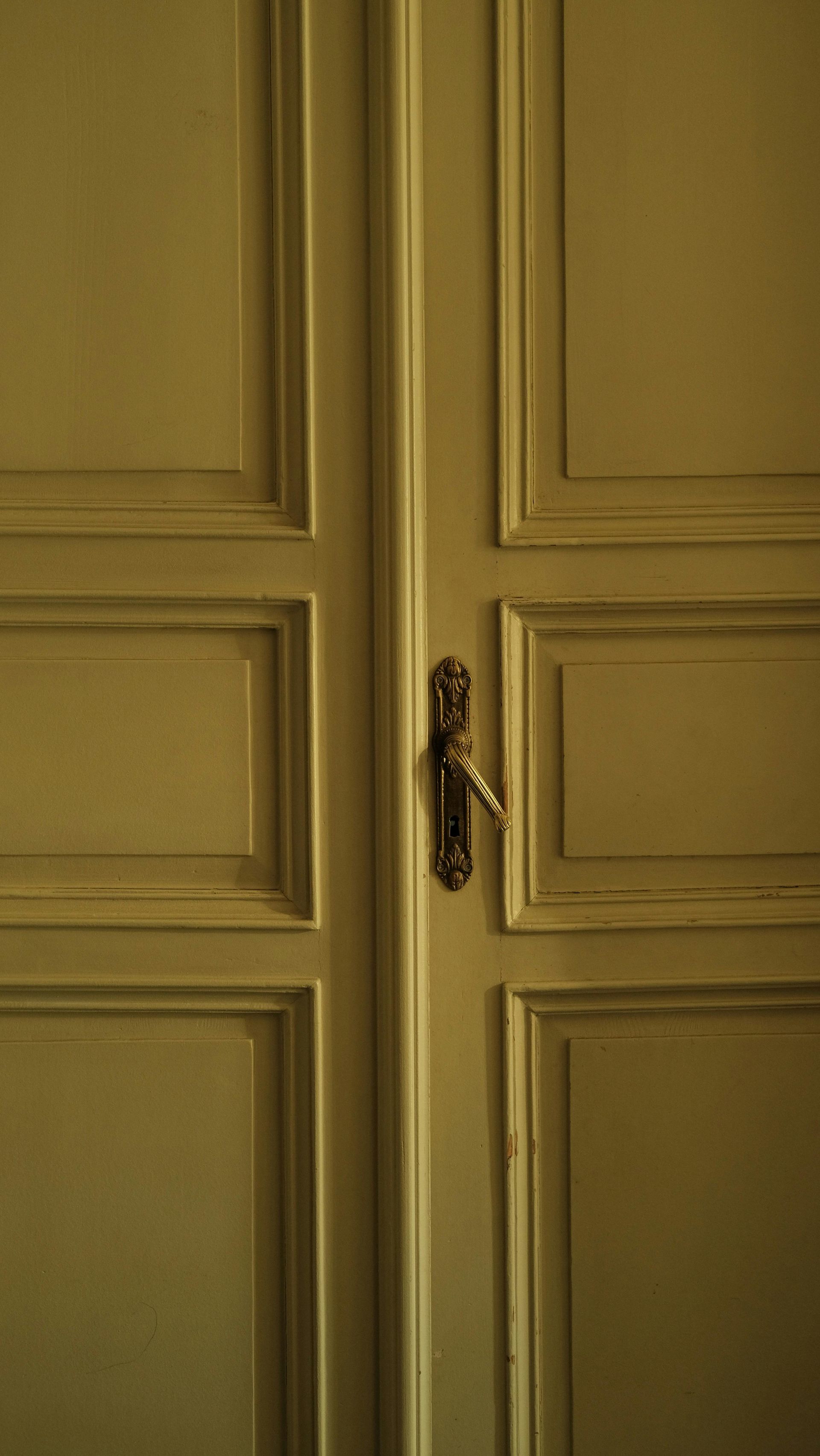 A close up of a door with a handle on it.