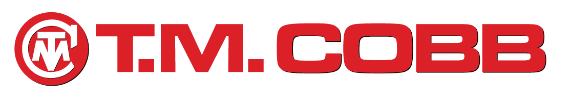 A red tm cobb logo on a white background
