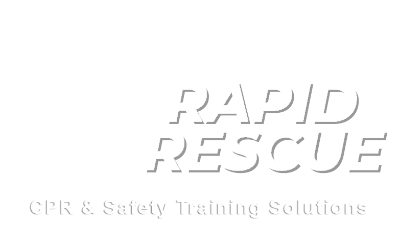 Rapid Rescue logo with stopwatch icon and text “CPR & Safety Training Solutions”
