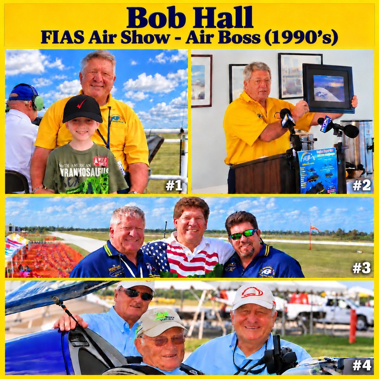 Bob Hall, Florida International Air Show Air Boss, with his grandson, sons and air show colleagues