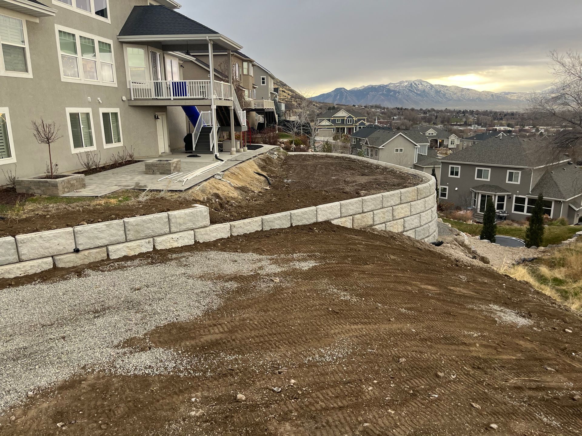Concrete retaining wall installation in Utah
