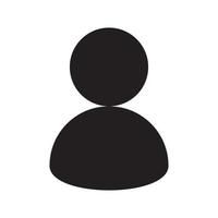 Black generic user silhouette icon on a white background