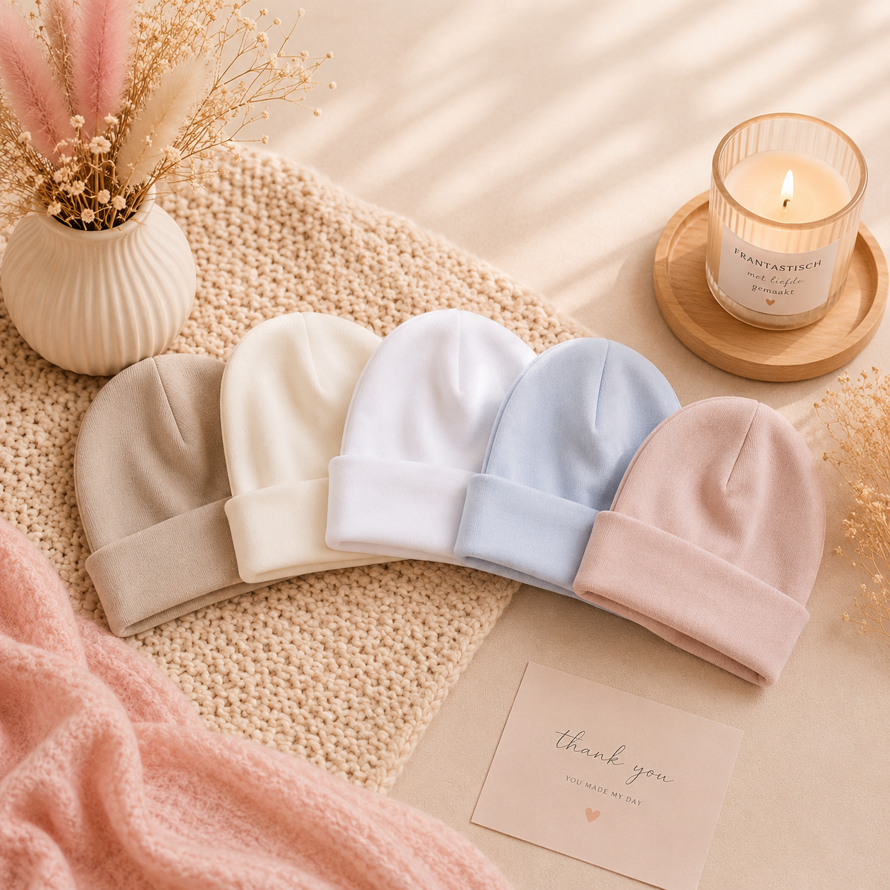 lieve babymutsjes, maak persoonlijk met de naam van je baby of bijvoorbeeld de tekst, lief, stoer, kleintje