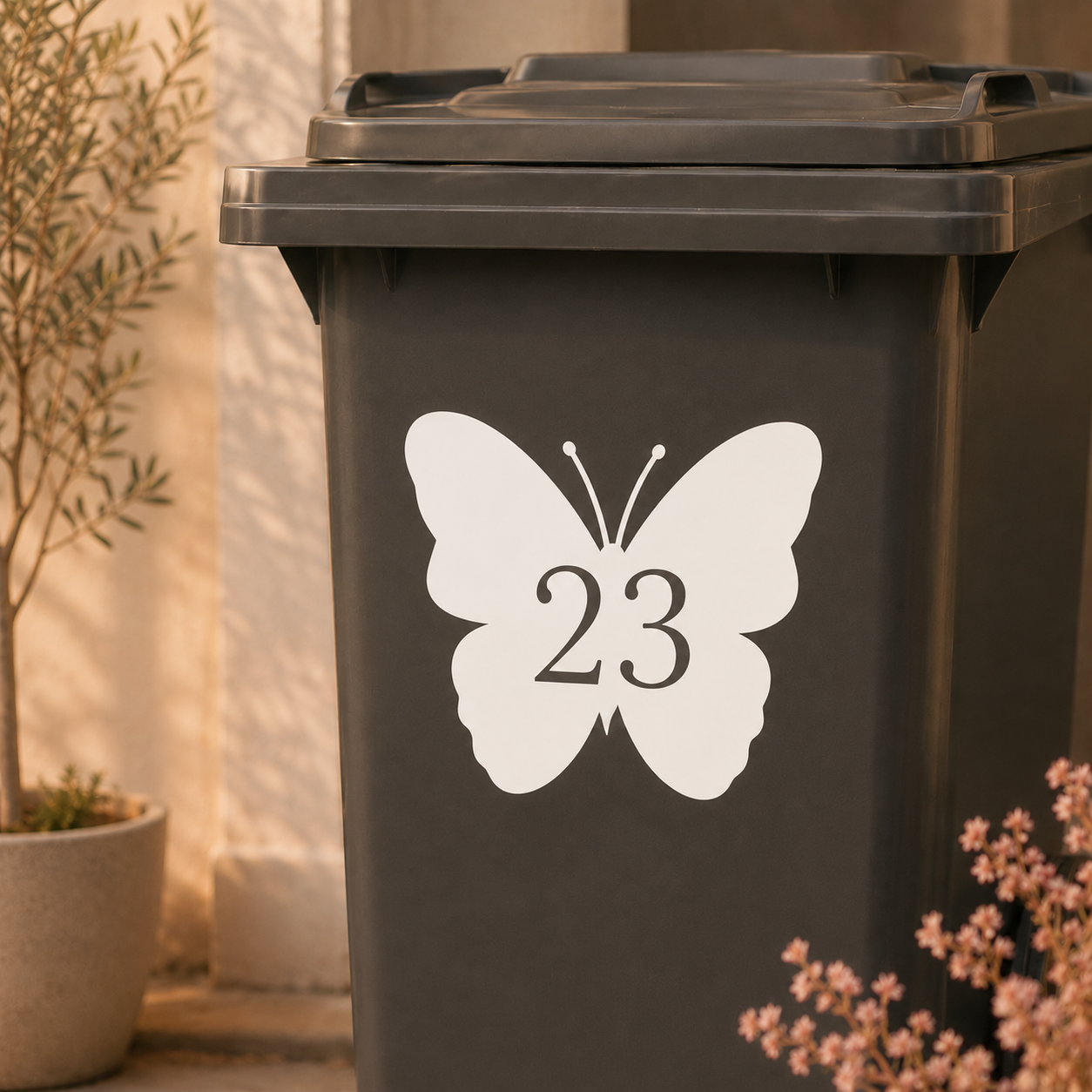 huisnummer op je container met deze leuke sticker