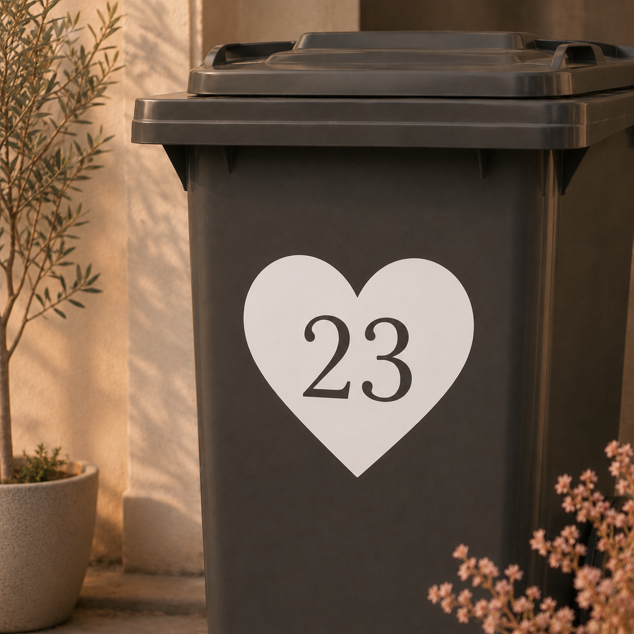huisnummer op je container met deze leuke sticker