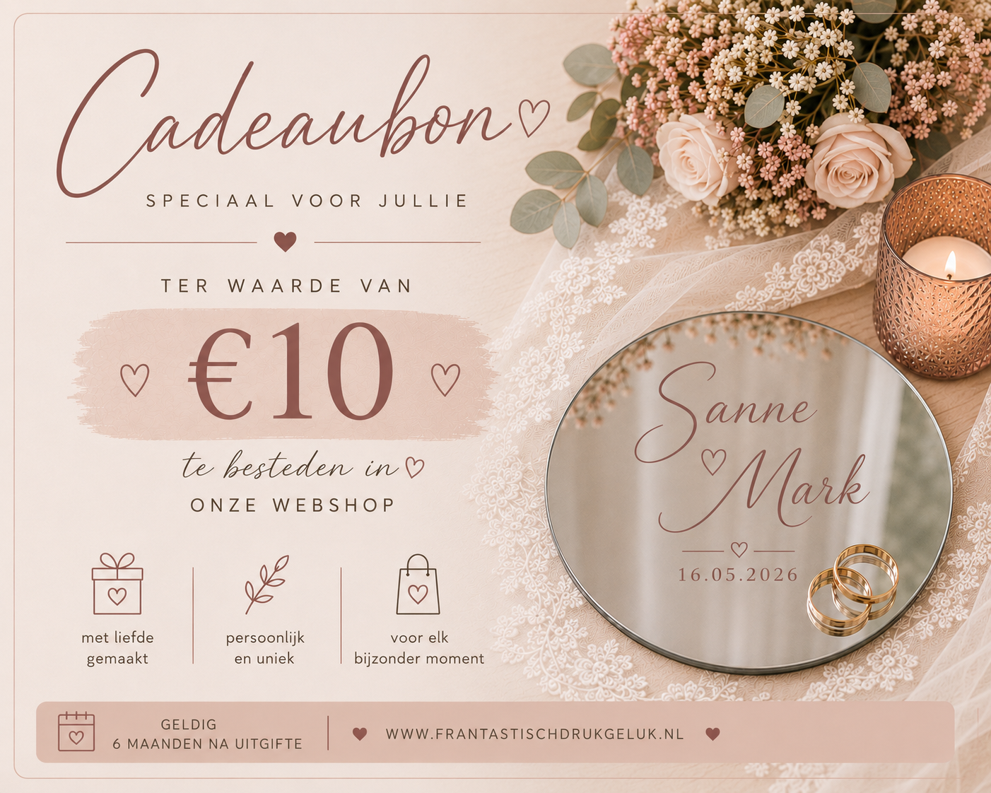 cadeaubon geboorte, verschillende bedragen mogelijk