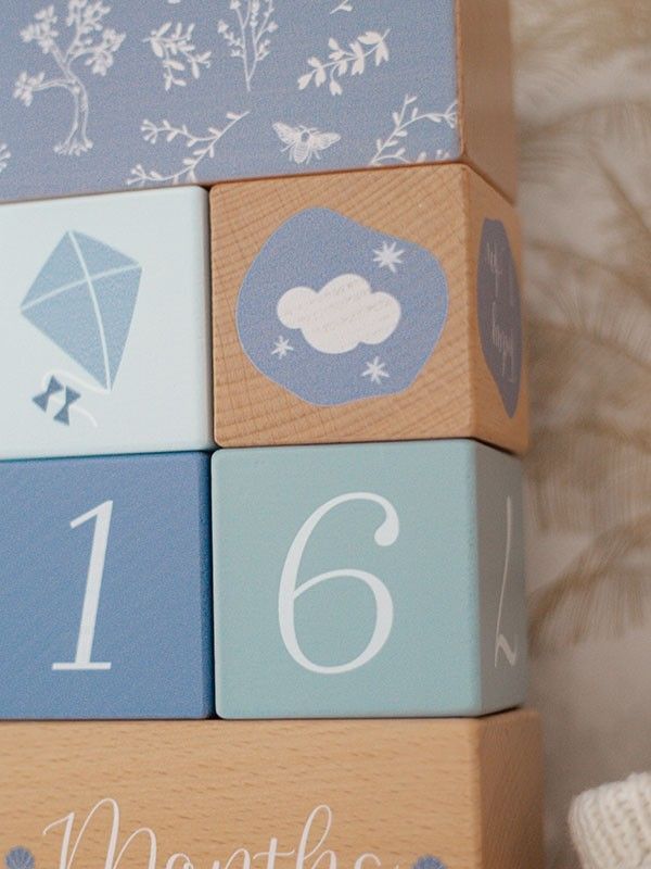 Label Label mijlpaalblokken Blauw - Milestone Blocks