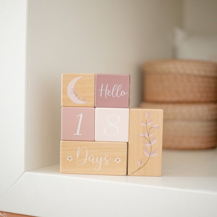 Label Label Mijlpaalblokken Roze - Milestone Blocks