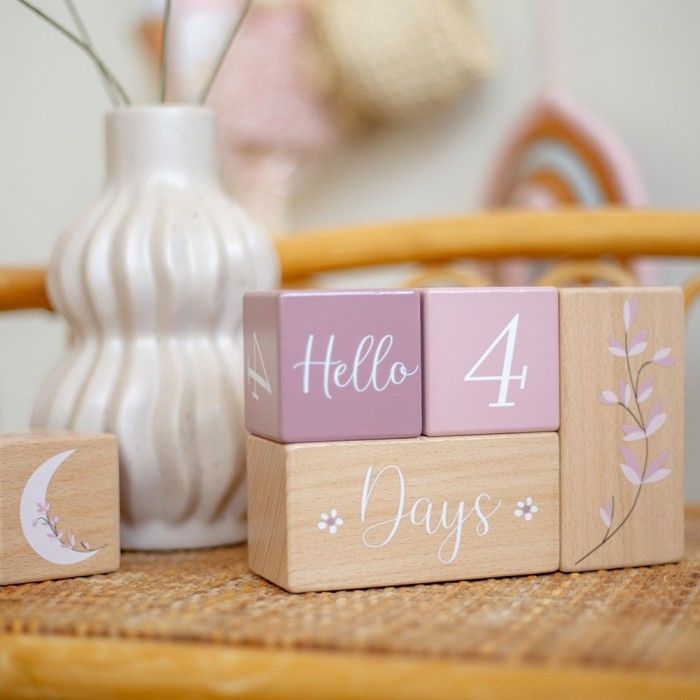 Label Label Mijlpaalblokken Roze - Milestone Blocks