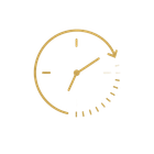 Gold clock icon with circular arrow, suggesting time or refresh.