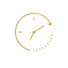 Gold clock icon with circular arrow, suggesting time or refresh.
