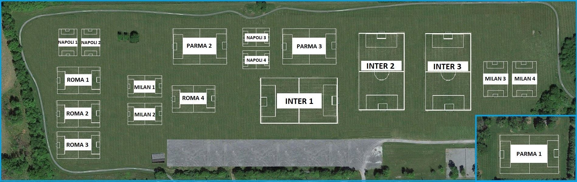 Clarke County Soccer League (CCSL) field map.
