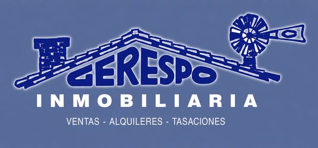 Logotipo azul de TERE S inmobiliaria con una casa, una llave y el texto “ventas, alquileres, tasaciones”