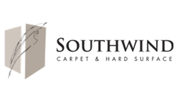 Southwind Carpet & Hard Surface logo with beige geometric icon on a white background