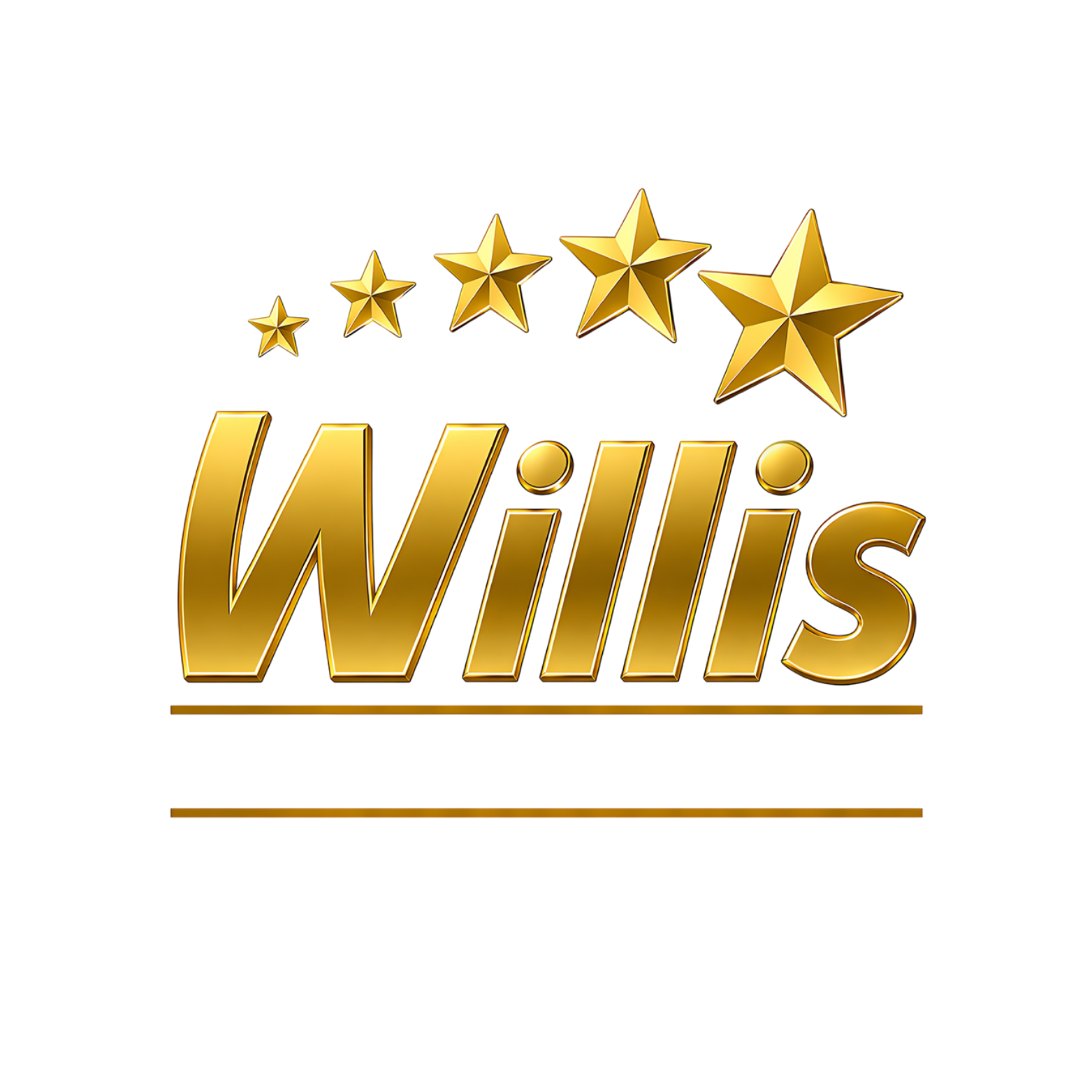Gold Willis logo with five stars above and two horizontal lines below