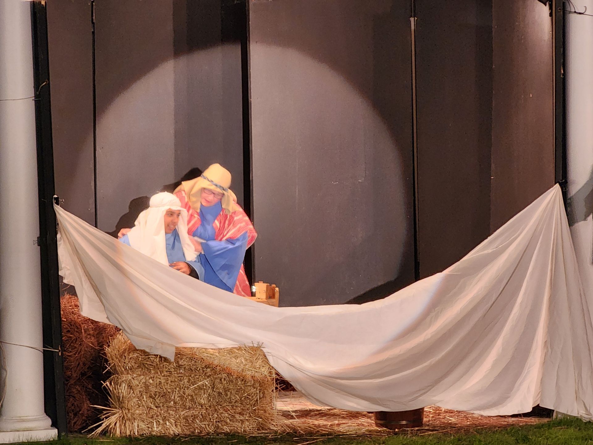 Mary giving birth