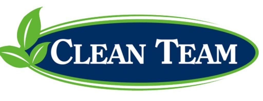 The clean team logo is blue and green with leaves on it.