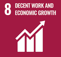 Icona dell'Obiettivo di sviluppo sostenibile 8: Lavoro dignitoso e crescita economica