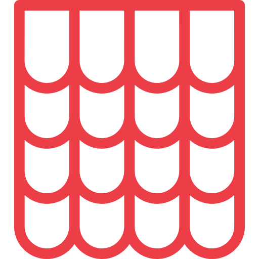 Red roofing tiles in a grid pattern.