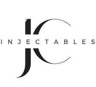 A black logo with the letters "JC" stylized to form a circle, with the word "INJECTABLES" written horizontally across it.
