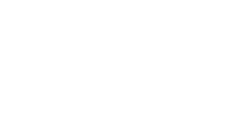 A white logo for a company called Nickle Mine Paint Store