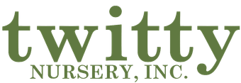The logo for twitty nursery inc. is green and white on a white background.