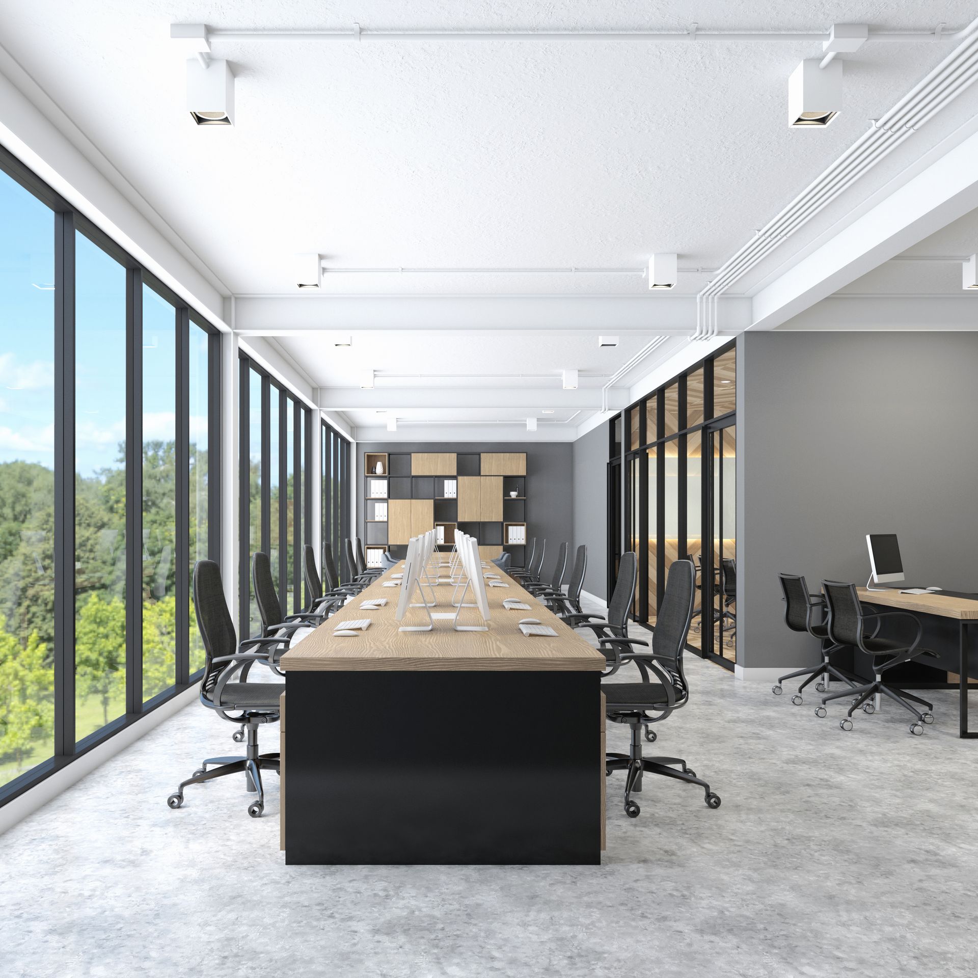 minimalist loft office room