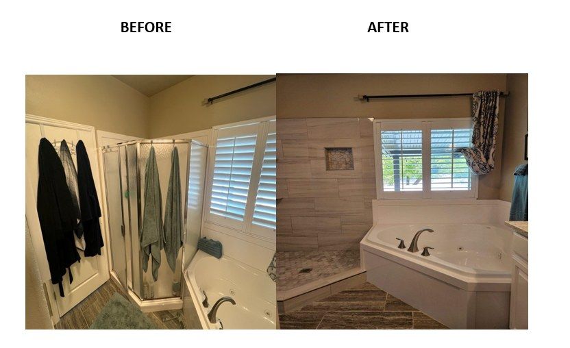 bathroom before and remodeling