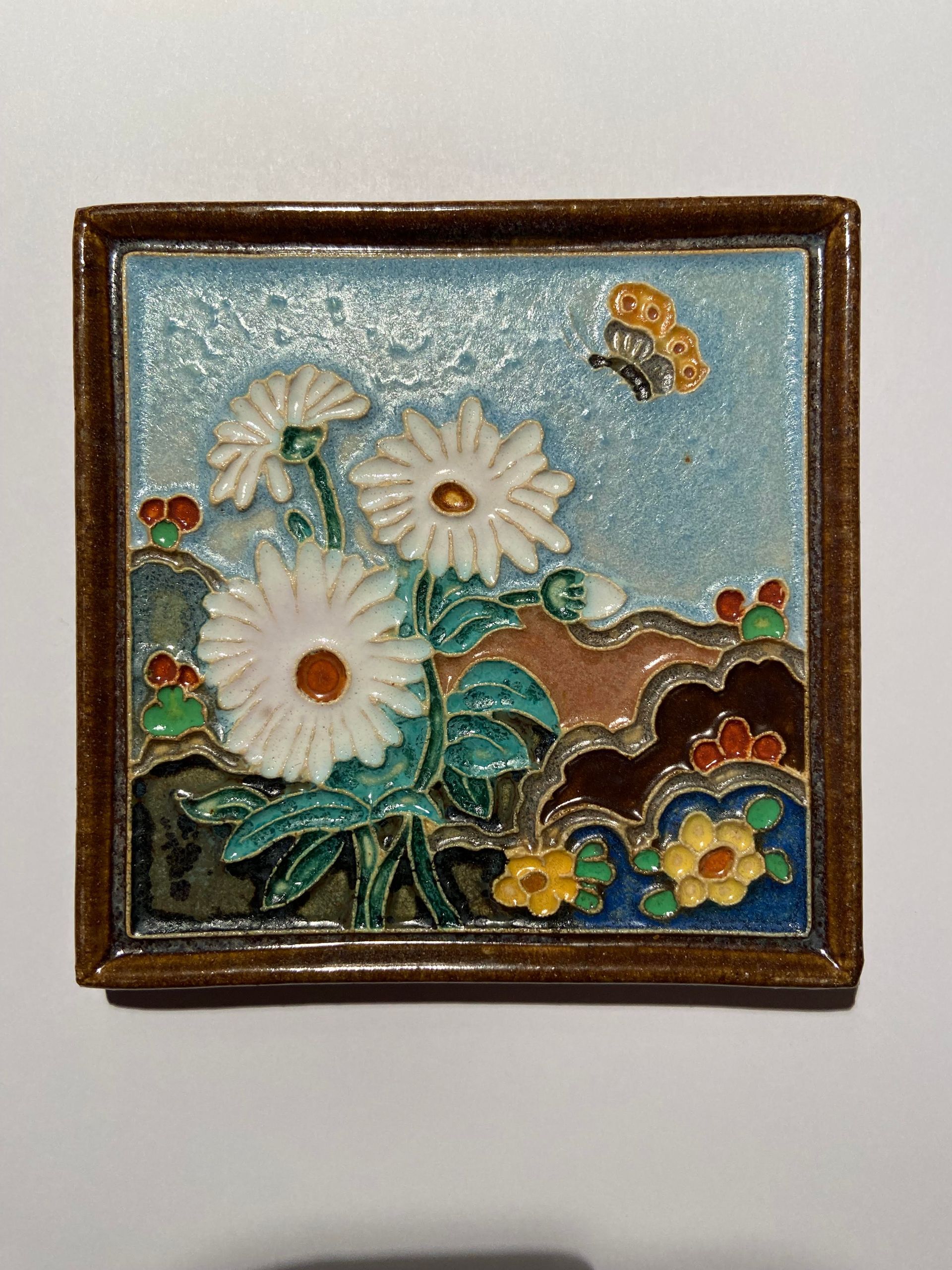 Porceleyne Fles Delft Cloisonne tegel bloemen
