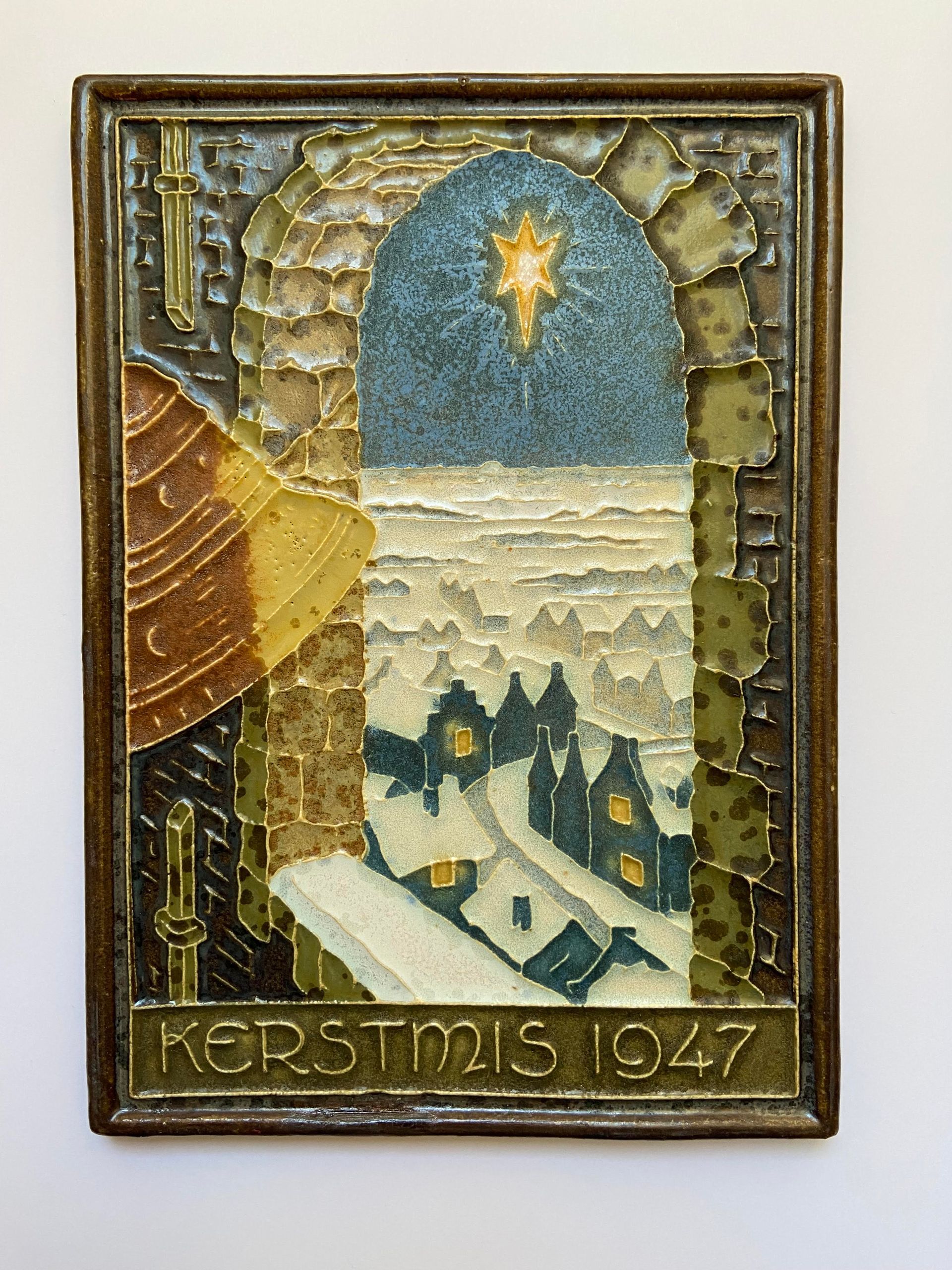 Porceleyne Fles Cloisonne tegel Kerstmis 1947