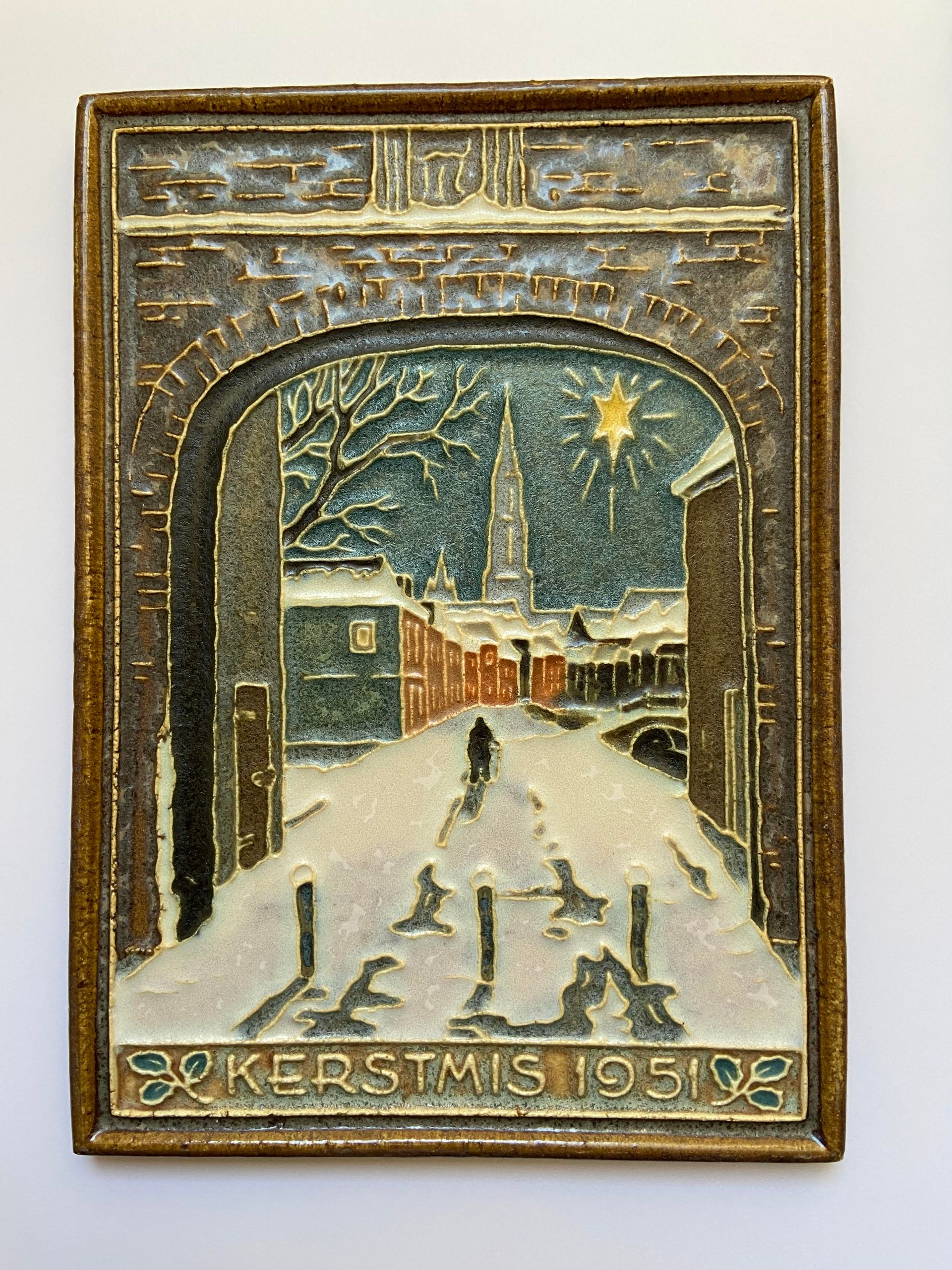 Porceleyne Fles Cloisonne tegel Kerstmis 1951