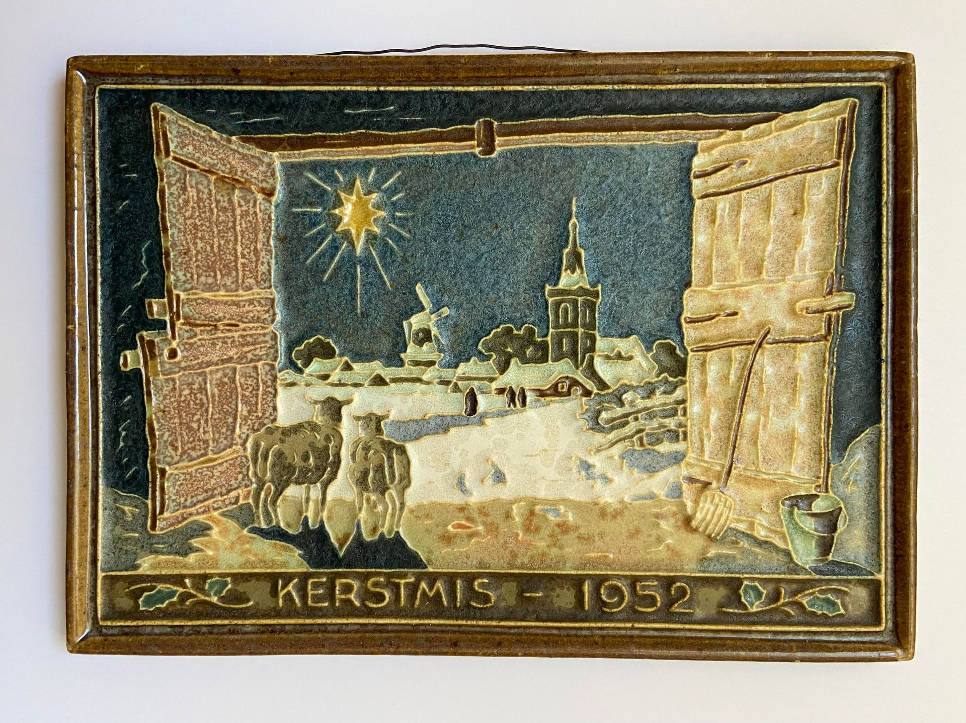 Porceleyne Fles Cloisonne tegel Kerstmis 1952