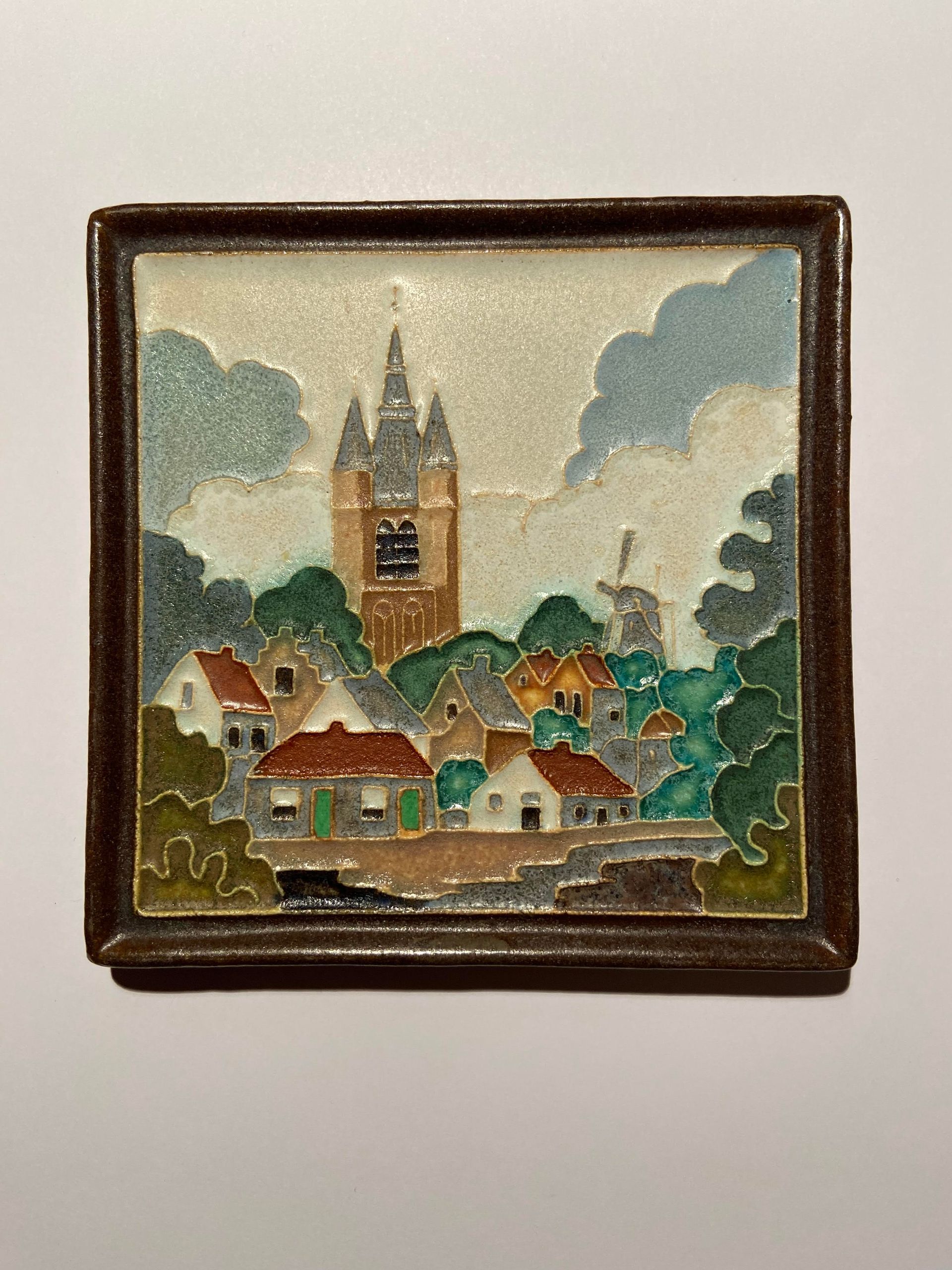 PFtile Porceleyne Fles Delft Cloisonne tile towers and facades.