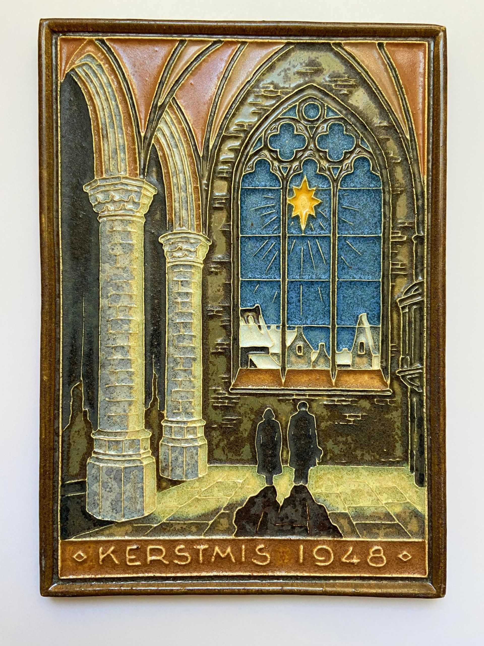 Porceleyne Fles Cloisonne tegel Kerstmis 1948