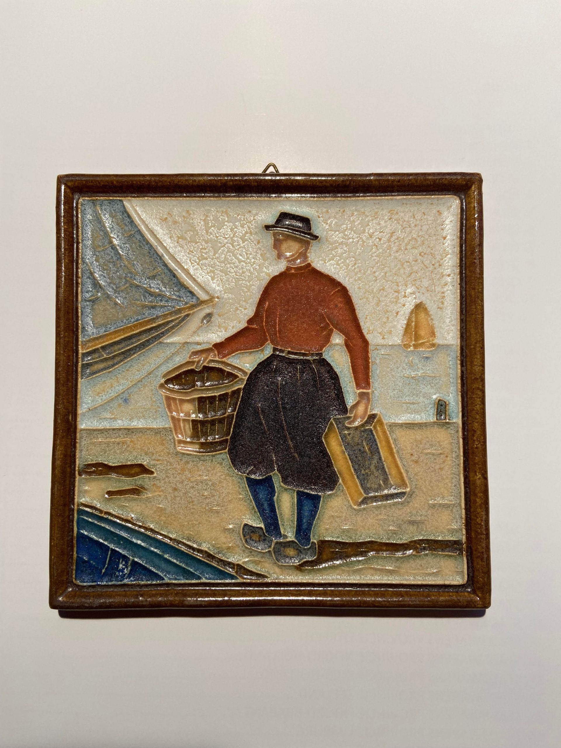 Porceleyne Fles Delft Cloisonné Tegel, PFtegel, Antieke tegel, Porcelijne Fles