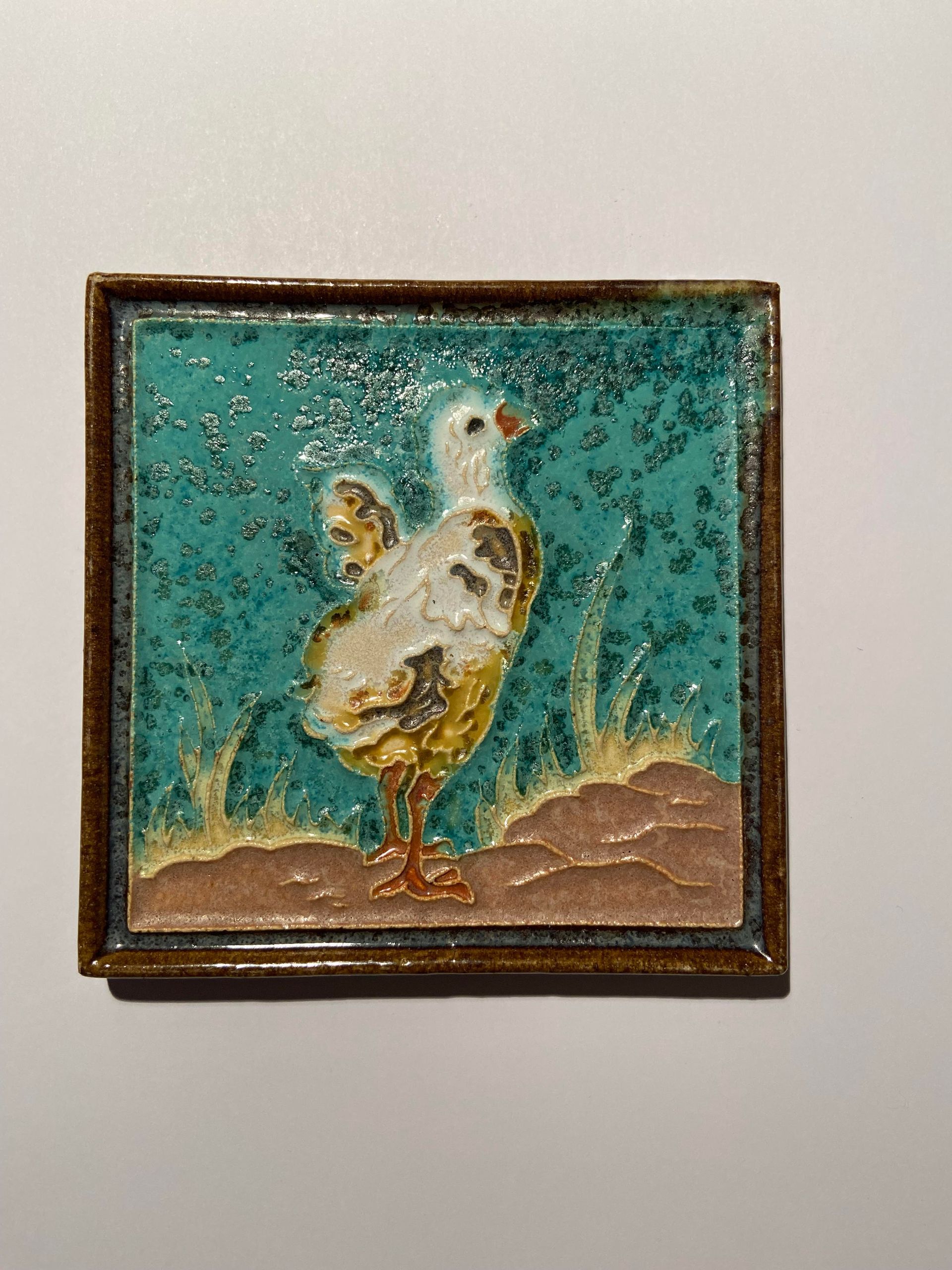 PFtegel Porceleyne Fles Delft Cloisonne tegel dieren klein kuiken