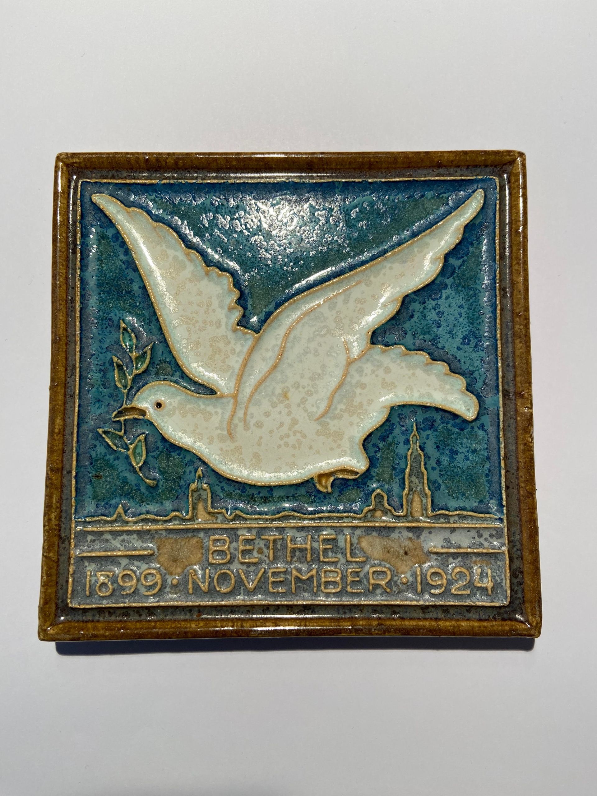 PFtegel Porceleyne Fles Delft Cloisonne tegel Bethel 1899 - november - 1924