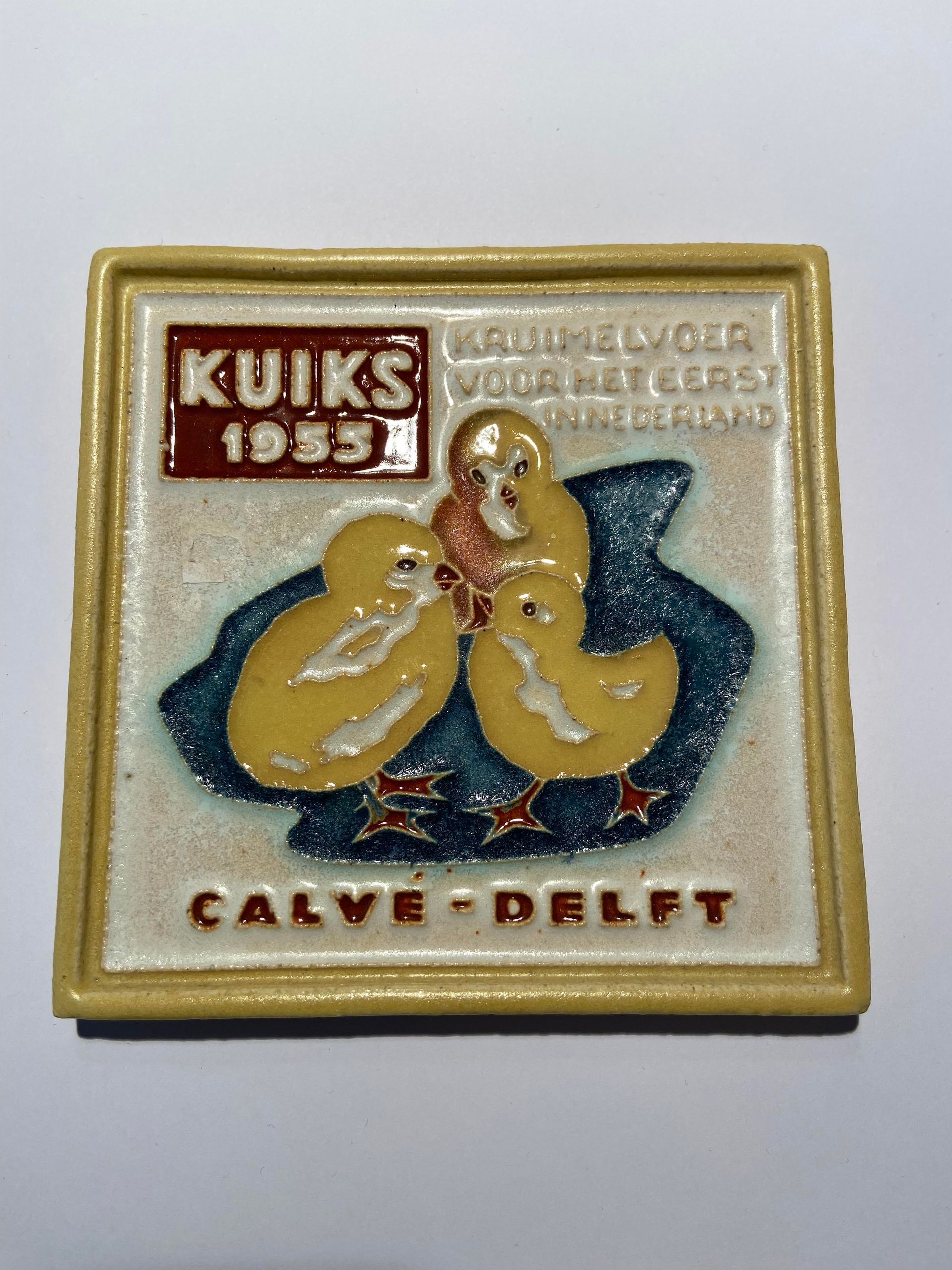 PFtegel Porceleyne Fles Delft Cloisonne tegel Kuiks 1955