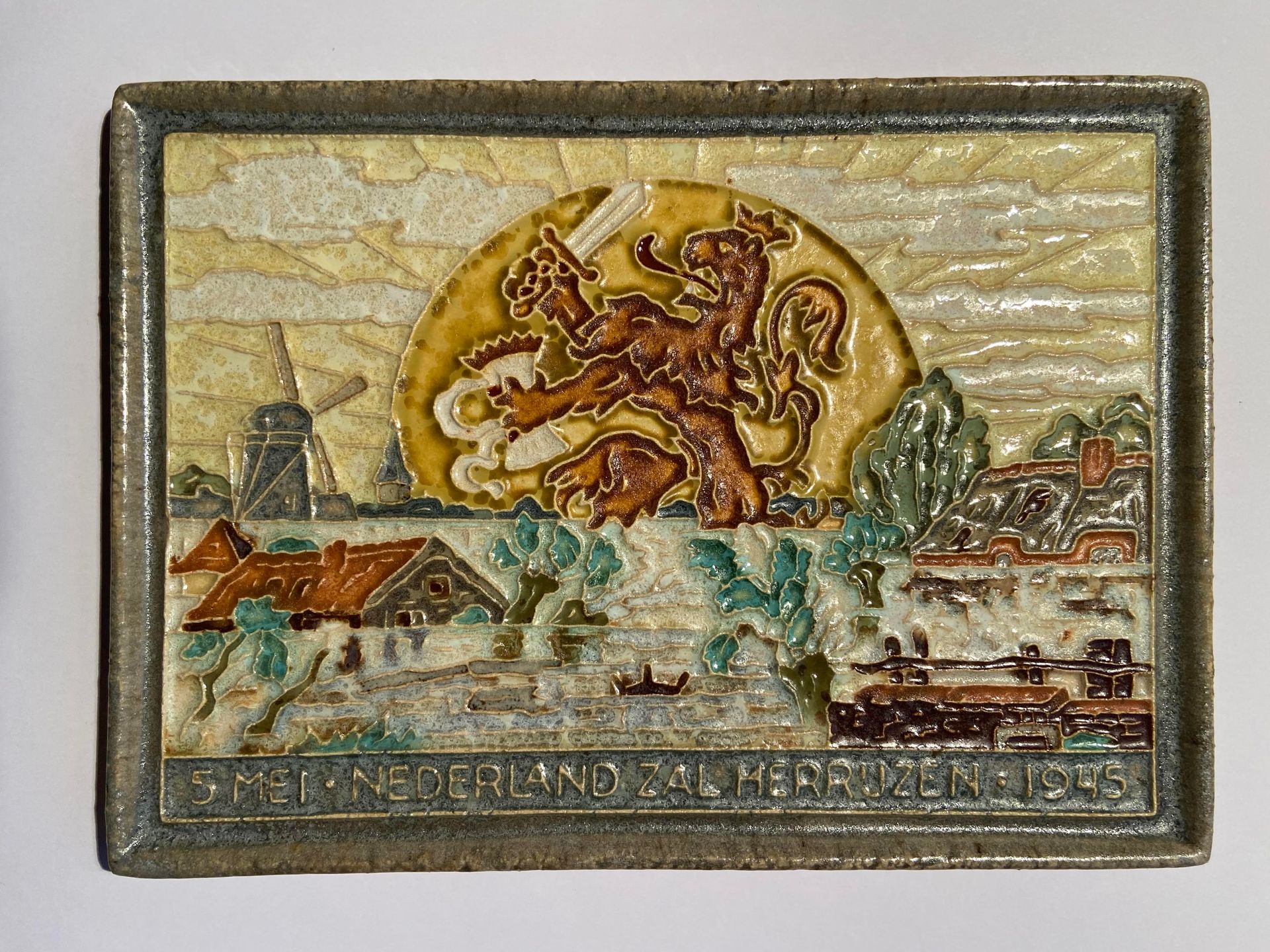 PFtegel Porceleyne Fles Delft Cloisonne tegel oorlogserie
