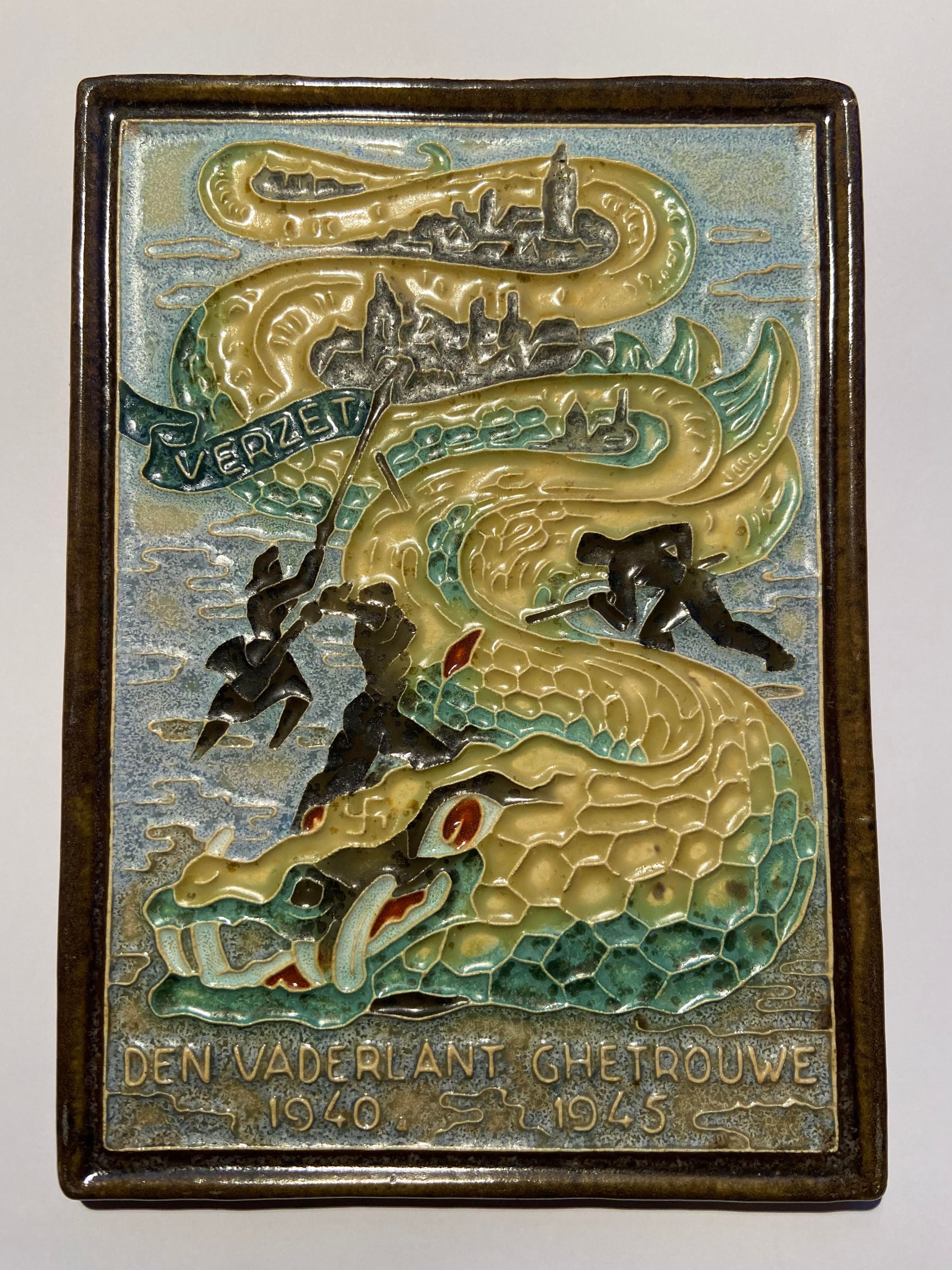 PFtegel Porceleyne Fles Delft Cloisonné Tegel oorlogserie